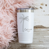 Personalized Palm Trees Vacation 20 OZ Tumbler with Slider Lid