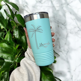 Personalized Palm Trees Vacation 20 OZ Tumbler with Slider Lid