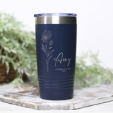 Personalized Floral 20 OZ Tumbler with Slider Lid