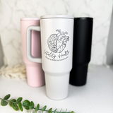 Modern Personalized 40oz Tumbler with Handle & Straw