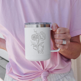 Personalized Birth Flower Travel Coffee Camp Mug