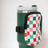 Groovy Christmas Checkered Neoprene Pouch for 40 OZ Tumbler
