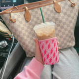 Pink Lightning Bolt Insulated Drink Sleeve Coffee Coozie