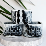 Black and White Checkered Silicone Protective Boot for Tumbler