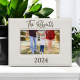 4x6, 5x7, 8x10 Family Name with Year Personalized Leather Photo Frame