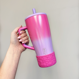 Cotton Candy Pink Daisy Silicone Protective Boot for Tumbler