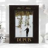 4x6, 5x7, 8x10 Mr & Mrs Personalized Leather Photo Frame