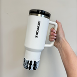 Black and White Checkered Silicone Protective Boot for Tumbler