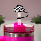 Cow Print Cowboy Hat Straw Topper