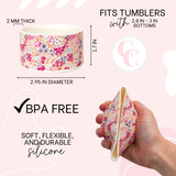 Summer Plum Floral Silicone Protective Boot for Tumbler