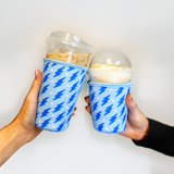 Blue Lightning Bolt Insulated Drink Sleeve Coffee Coozie