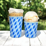 Blue Lightning Bolt Insulated Drink Sleeve Coffee Coozie