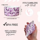 Purple Bows Silicone Protective Boot for Tumbler