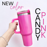 Personalized 40oz Tumbler with Handle & Straw