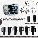Black and White Checkered Silicone Protective Boot for Tumbler