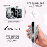 Black and White Checkered Silicone Protective Boot for Tumbler