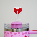 Red Bow Straw Topper - 10 MM for Thick Straws
