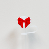 Red Bow Straw Topper - 10 MM for Thick Straws