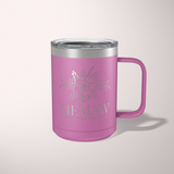 Personalized Floral Grandma Travel Coffee Camp Mug with Grandkids Names
