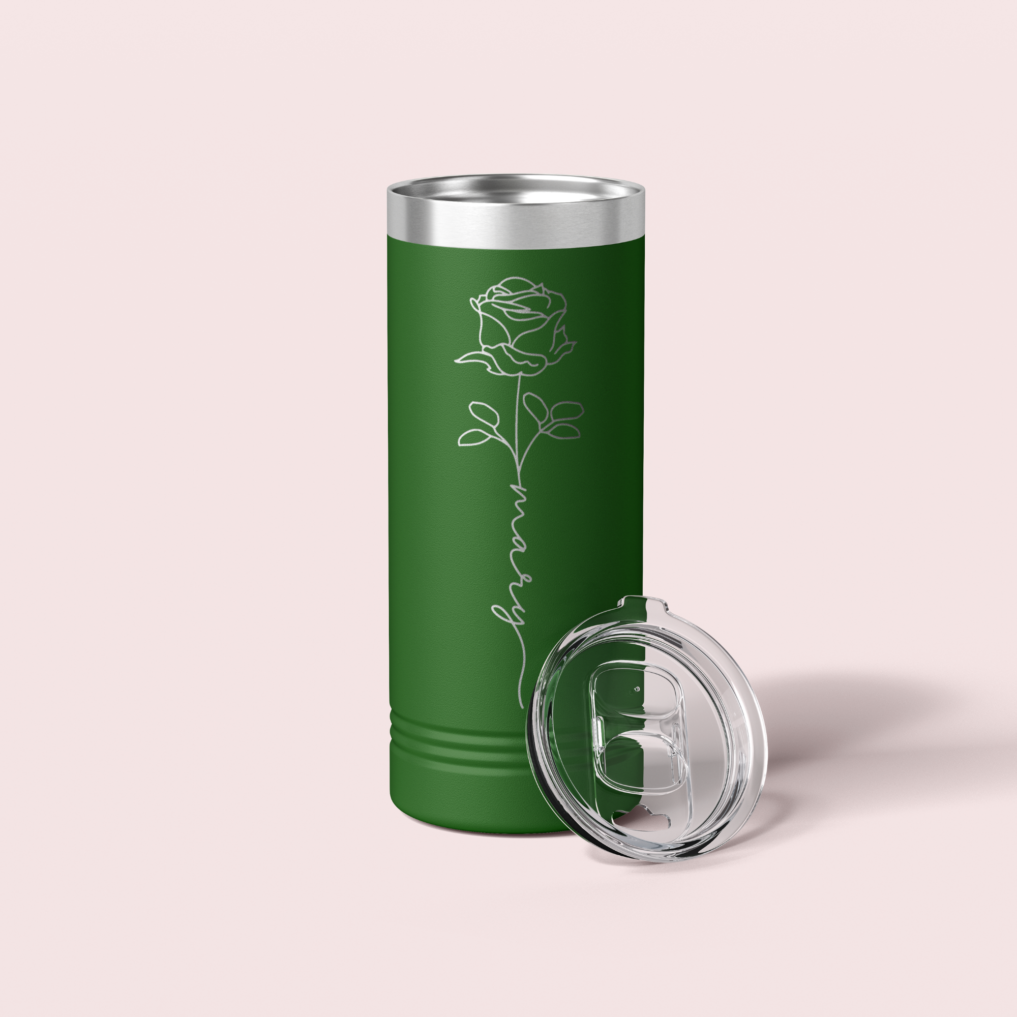Personalized Birth Flower Skinny Tumbler - 22 OZ