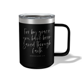 For By Grace Travel Coffee Camp Mug Ephesians 2:8