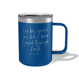 For By Grace Travel Coffee Camp Mug Ephesians 2:8
