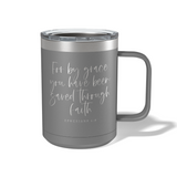 For By Grace Travel Coffee Camp Mug Ephesians 2:8