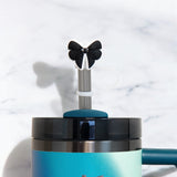 Black and White Bow Straw Topper - 10 MM for Thick Straws