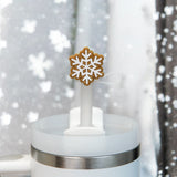 Gold Snowflake Straw Topper - 10 MM for Thick Straws