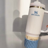 Glacier Blue Checkered Silicone Protective Boot for Tumbler
