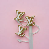 L V Gold Designer Straw Topper - 10 MM for Thick Straws