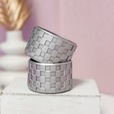Silver Checkered Metallic Silicone Protective Boot for Tumbler