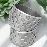 Silver Checkered Metallic Silicone Protective Boot for Tumbler