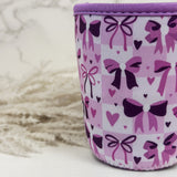 Purple Bows Insulated Drink Sleeve Coffee Coozie