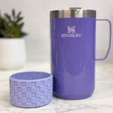 Dahlia Purple Checkered Silicone Protective Boot for Tumbler