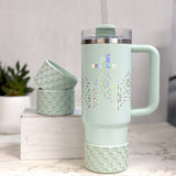 Mint Comfort Joy Checkered Silicone Protective Boot for Tumbler