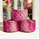 Winterberry Shimmer Pink Checkered Silicone Protective Boot for Tumbler