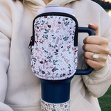 Neutral Floral Neoprene Tumbler Pouch Booksack