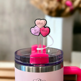 Valentines Day Straw Toppers 10 MM