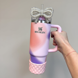 Light Pink Checkered Silicone Protective Boot for Tumbler
