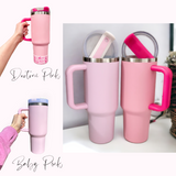 Personalized 40oz Tumbler with Handle & Straw
