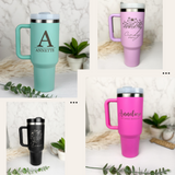 Personalized 40oz Tumbler with Handle & Straw