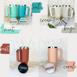 Personalized 40oz Tumbler with Handle & Straw