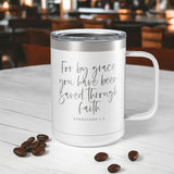 For By Grace Travel Coffee Camp Mug Ephesians 2:8