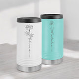 Personalized Birth Flower Skinny Can Cooler
