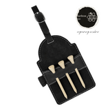 Personalized Leather Golf Bag Tag with Tees