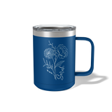 Personalized Birth Flower Travel Coffee Camp Mug