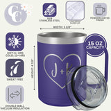 Personalized Initial Heart Insulated Coffee Camp Mug