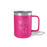 Personalized Birth Flower Travel Coffee Camp Mug