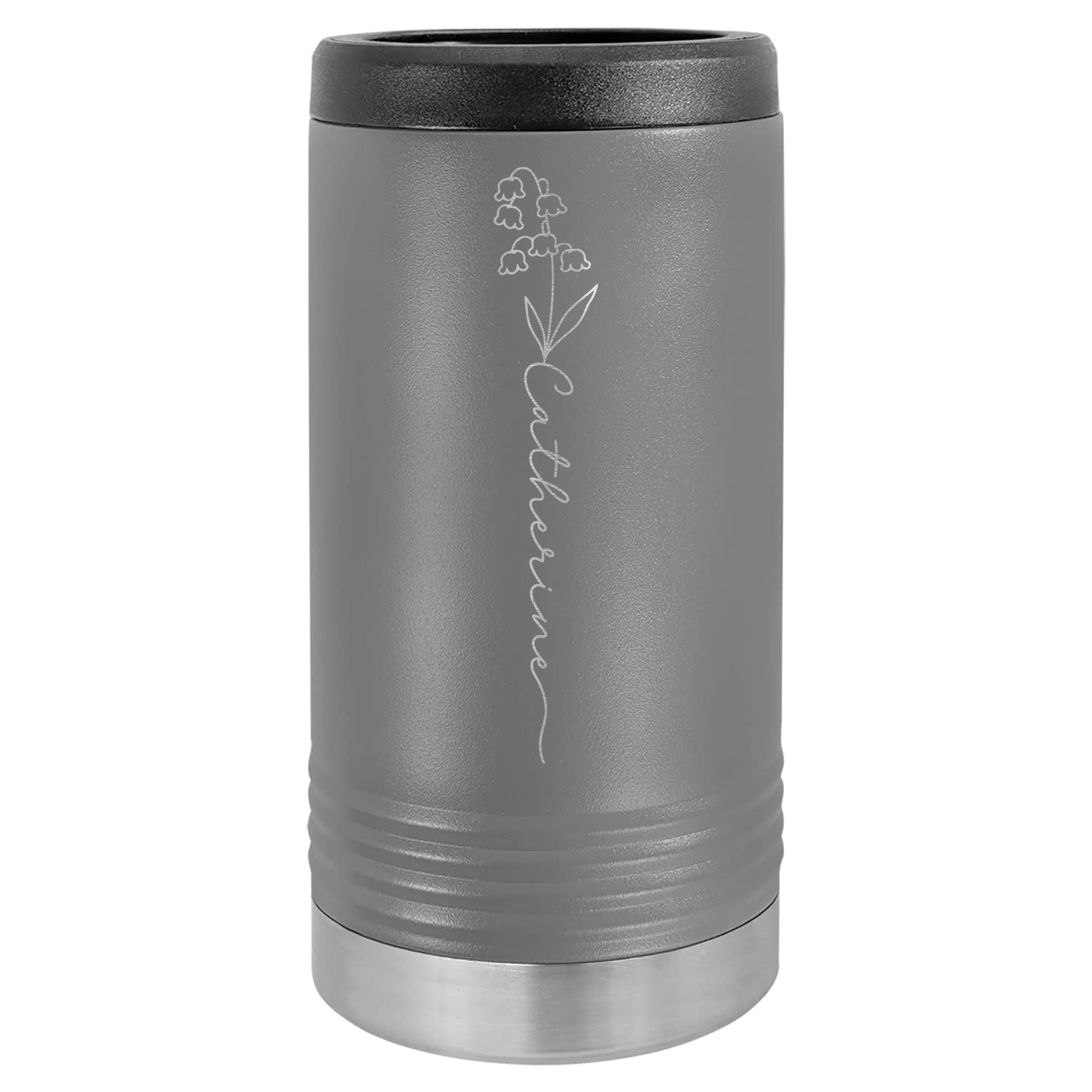 Personalized Birth Flower Skinny Can Cooler